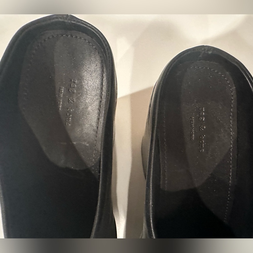 Rag & Bone Esme Platform Clogs Black Leather Studded - Picture 7 of 7
